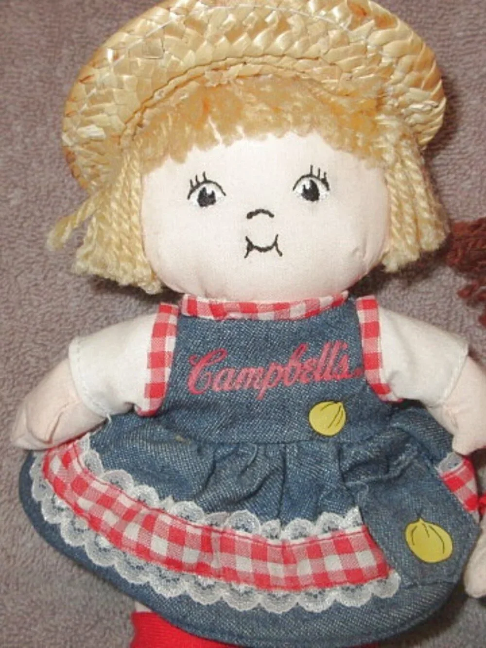 Vtg 90s Campbell's Soup Kids Dolls Set Of 2 Boy & Girl Countrycore Farm Kids 9
